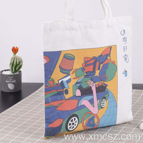 Japanese style custom carton print shopping tote bag